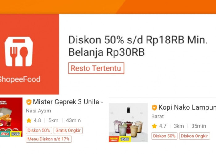 Makan Kenyang Dengan Diskon 50 Persen di ShopeeFood, Cek Syarat dan Ketentuannya