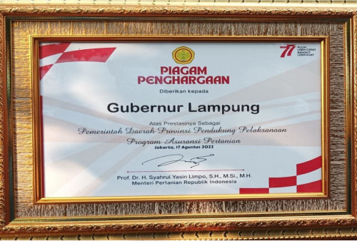 Gubernur Arinal Terima Penghargaan Dari Mentan Syahrul Yasin Limpo