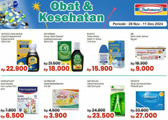 Promo Indomaret Spesial Produk Kesehatan, Ada Diskon Obat Tetes Mata Rp 15 Ribu