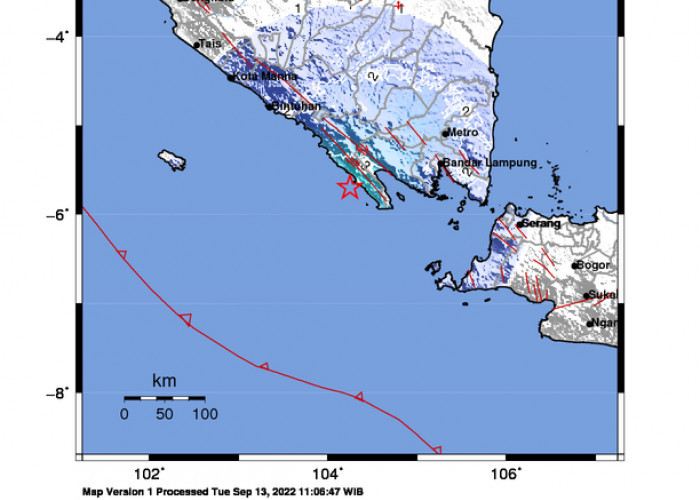 Gempa Tektonik 4,9 Magnitudo dirasakan di Tanggamus