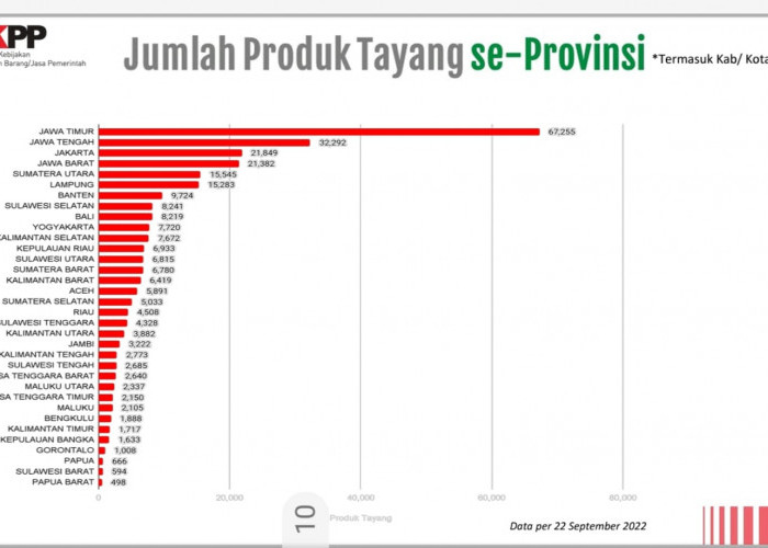 Provinsi Lampung Peringkat Kedua se-Sumatera dalam Jumlah Produk Tayang Transaksi Elektronik