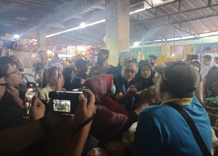 Hadapi Tahun Baru, Mendag Zulhas Cek Harga Bahan Pokok di Pasar Natar Lampung