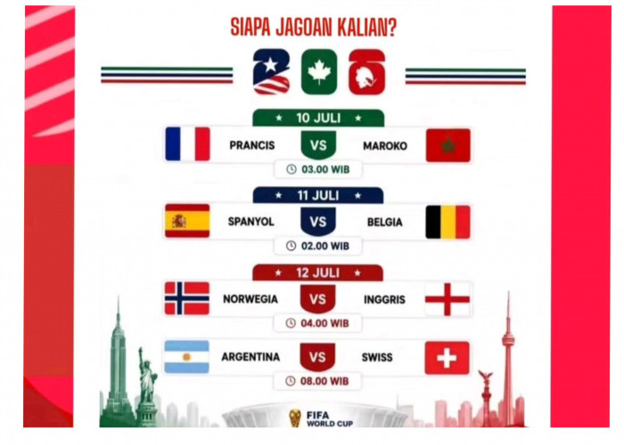 Babak 8 Besar Piala Dunia 2026 Siap Dimulai, Cek Jadwal Pertandingan Sekaligus Jam Siaran Langsung Dini Hari