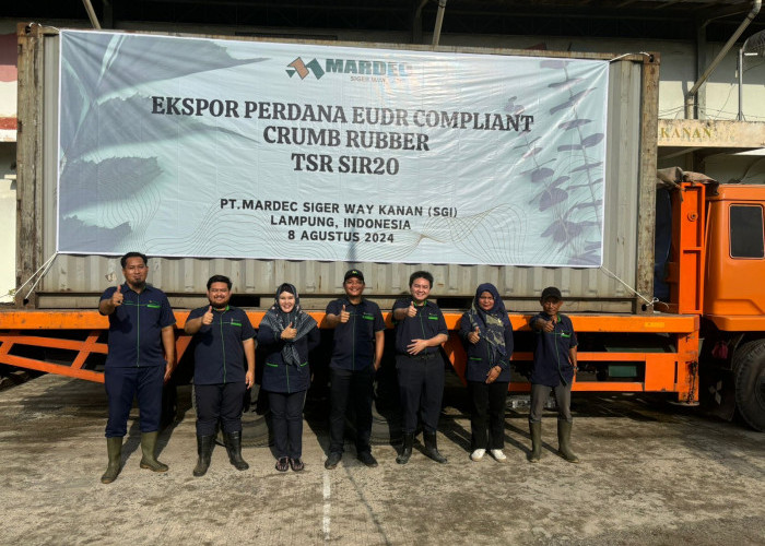 PT Mardec Siger Way Kanan Ekspor Perdana EUDR Compliant Crumb Rubber TSR SIR20