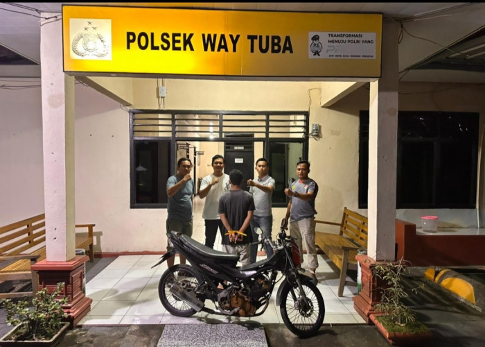 Gasak Satria FU di Ruang Samping Rumah, Warga Tubaba Diciduk Tekab 308 Polsek Way Tuba