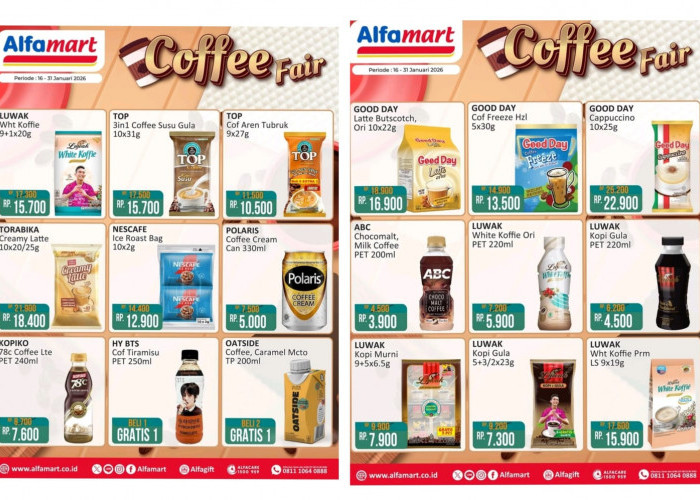 Alfamart Hadirkan Coffee Fair, Diskon Beragam Produk Kopi hingga Akhir Januari 2026