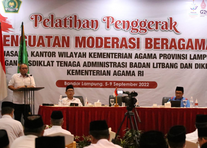 Pelatihan Penggerak Penguatan Moderasi Beragama Kanwil Kemenag Lampung Resmi Dibuka