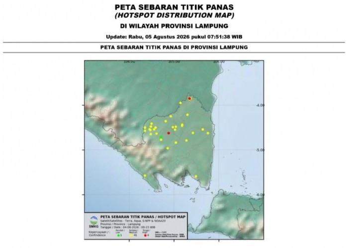 Update BMKG 5 Agustus 2026, 23 Titik Panas di Lampung, Ini Rincian Sebarannya