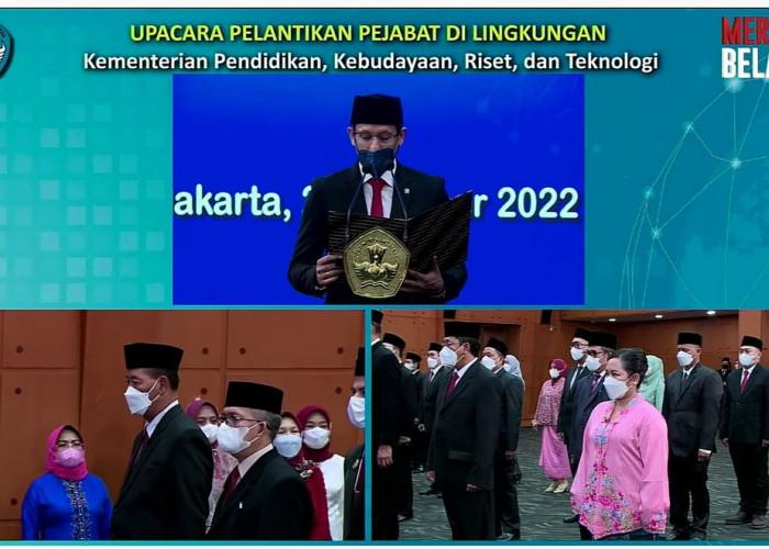 Menteri Nadiem Anwar Makarim Lantik Wakil Rektor I, Wadir Pascasarjana, dan Dekan FKIP Unila
