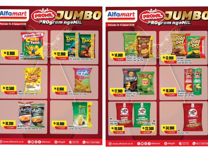 Promo Asik Ngemil Jumbo Bareng Alfamart, Dapatkan Diskon Camilan Favorit Keluarga Mulai Rp 8.900