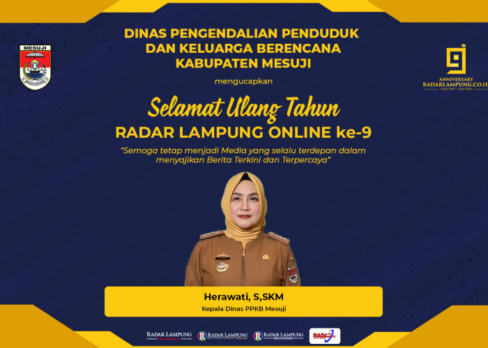 Dinas PPKB Kabupaten Mesuji Mengucapkan Selamat Ulang Tahun ke-9 Radar Lampung Online