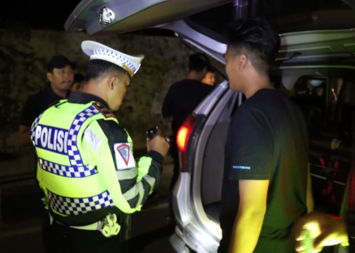Polresta Jaring Puluhan Kendaraan Knalpot Brong di Gebang Masuk Bandar Lampung