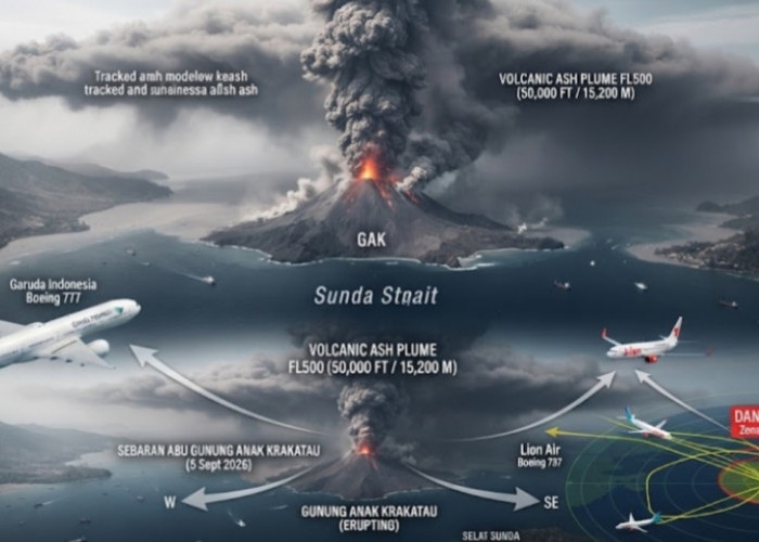 Status Siaga, Gunung Anak Krakatau Lontarkan Abu Vulkanik ke Arah Barat dan Tenggara, Penerbangan Ubah Rute?