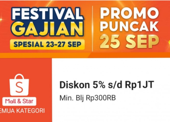 Promo Shopee Hari Ini, Dapatkan Diskon 5 Persen Potongan Belanja Hingga 1 Juta, Cek Syarat dan Ketentuan