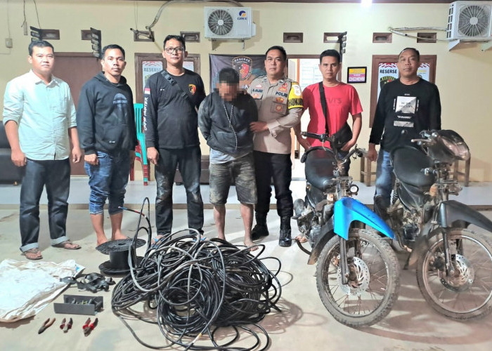 Spesialis Maling Kabel Tower di Tulang Bawang Akhirnya Ditangkap Polisi, Begini Modusnya