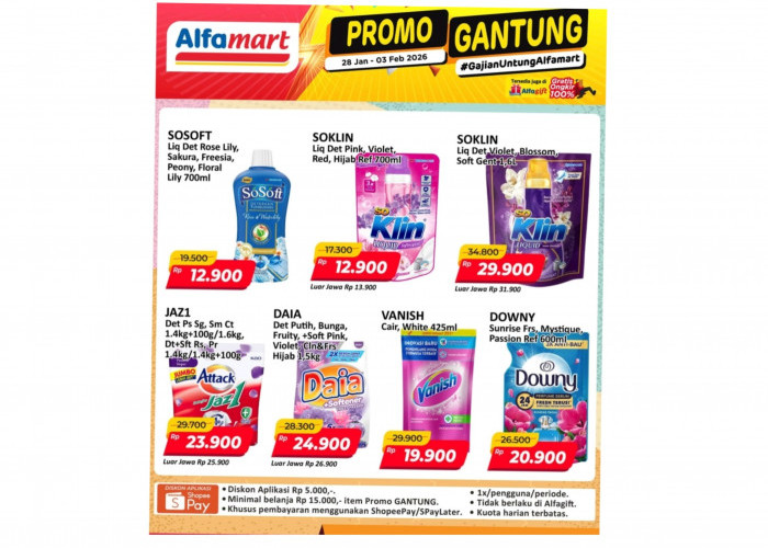 Buruan Serbu! Promo Gantung Alfamart Terakhir Hari Ini, Harga Deterjen dan Pelembut Pakaian Turun Drastis
