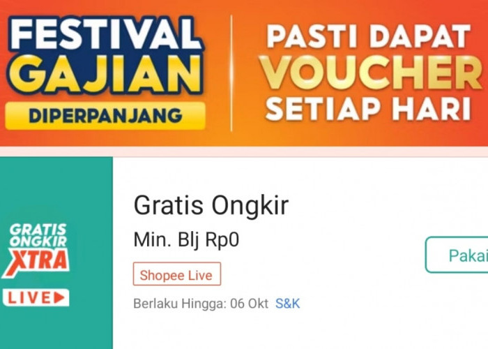 Festival Gajian 10.10 Dapatkan Promo Shopee Hari Ini, Gratis Ongkir Ekstra Rp0