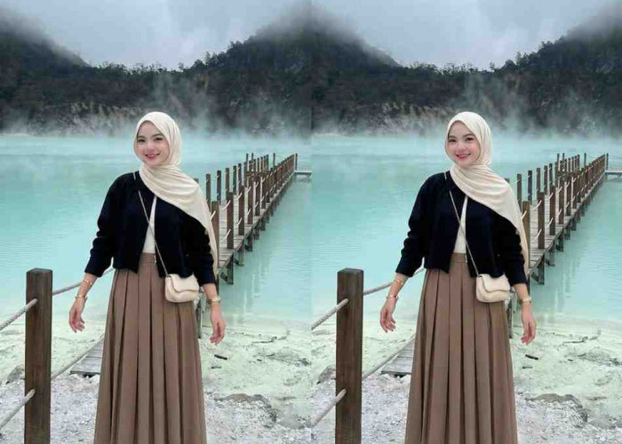 Bikin Takjub! Hasil Prompt Gemini AI: Potret Wanita Berhijab Di Kawah Putih Ciwidey Tampil Dewy Dan Sinematik