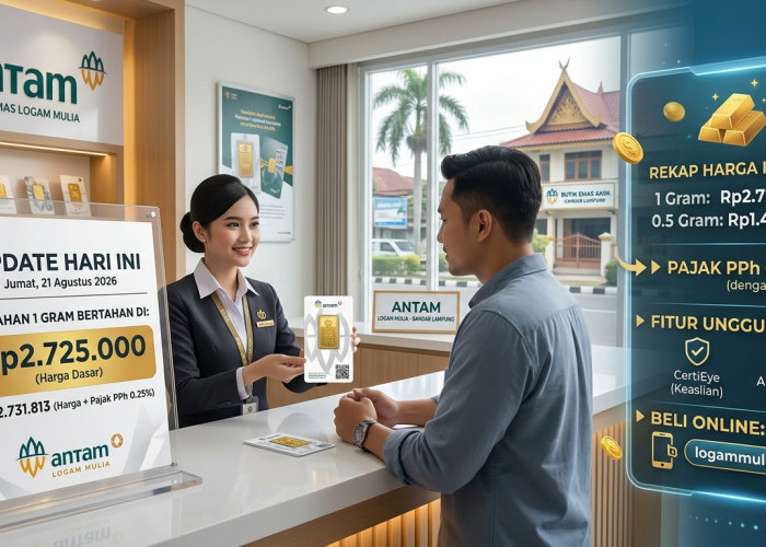 Update Harga Emas Antam Hari Ini: Pecahan 1 Gram Bertahan di Angka Rp2.725.000