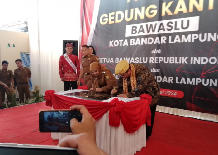 Resmikan Gedung Hibah dari Pemkot Bandar Lampung, Ketua Bawaslu RI Ingatkan Netralitas 