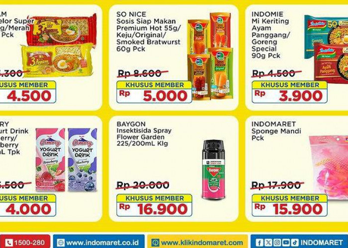 Promo Indomaret Lampung Khusus Member, Ada Mie Telor Kuning Rp 4.500