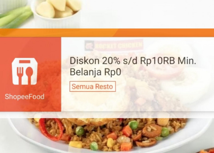 Promo ShopeeFood Hari Ini, Diskon 20 Persen di Semua Restoran Murah, Klaim Vouchernya!