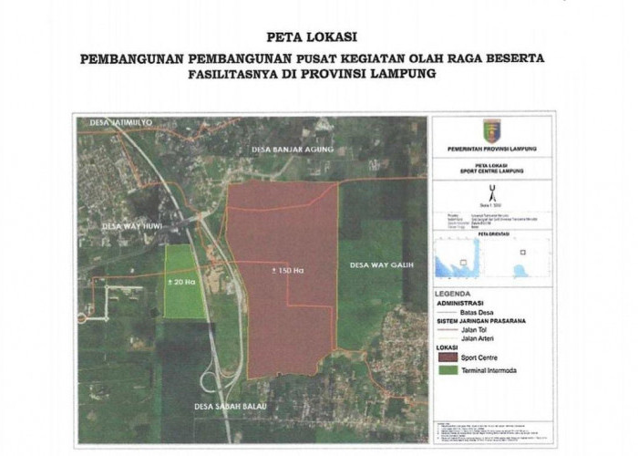 Pemprov Lampung Tetapkan Lokasi Sport Center