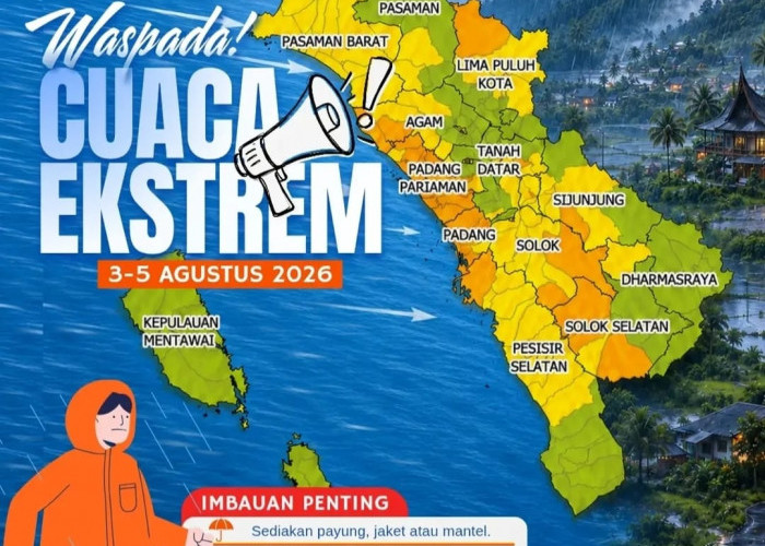 Ada Sirkulasi Siklonik di Samudera Hindia, Pesisir Sumatra Diterjang Hujan Lebat Hingga 5 Agustus 2026