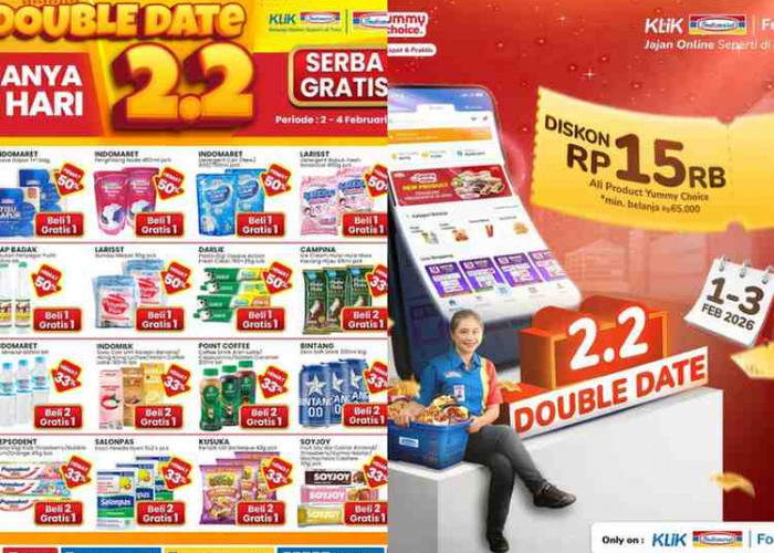 Update Promo Indomaret Double Date 2.2 Februari 2026: Diskon hingga Beli 1 Gratis 1 Hingga Potongan Rp15 Ribu