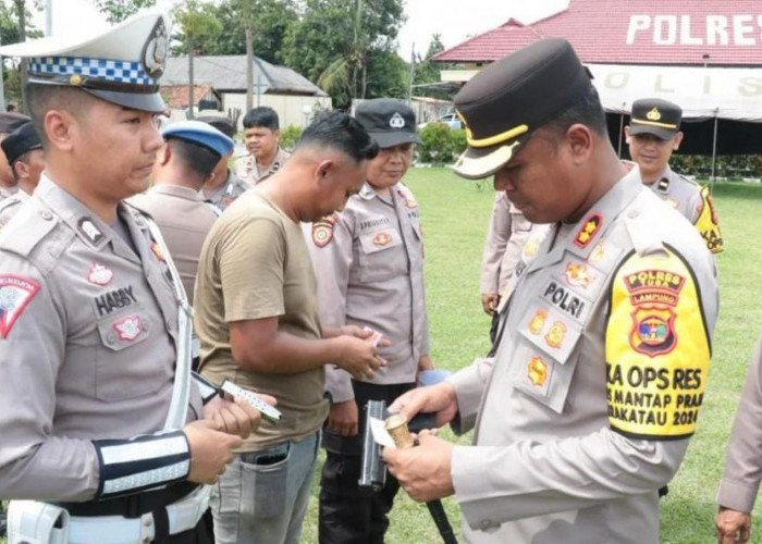 Polres Tulang Bawang Cek Senjata Api Personel, Ini Tujuannya