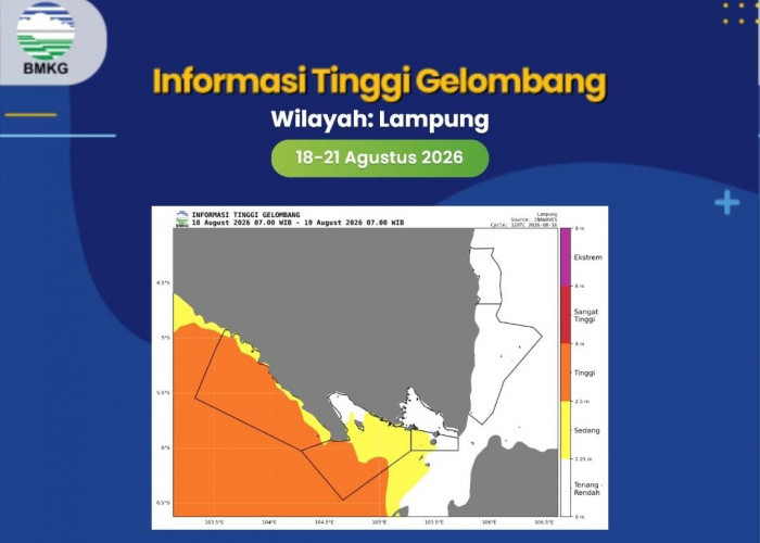BMKG Maritim Rilis Peringatan Dini Tinggi Gelombang di Perairan Lampung hingga 21 Agustus, Wilayah Ini Waspada