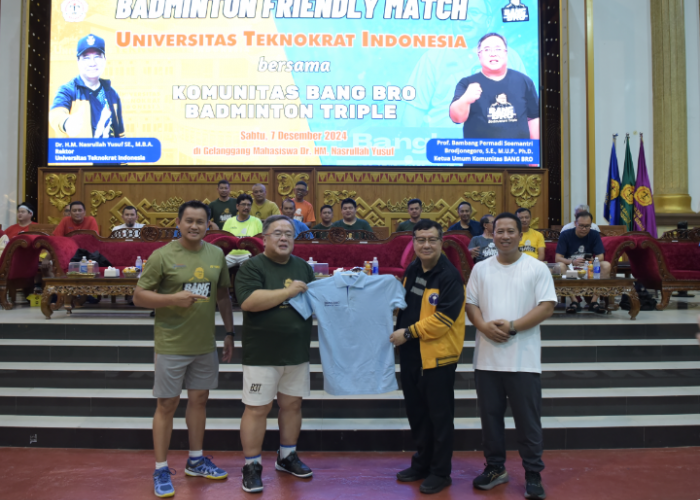 Komunitas Bang Bro Kenalkan Badminton Triple Ke Universitas Teknokrat Indonesia