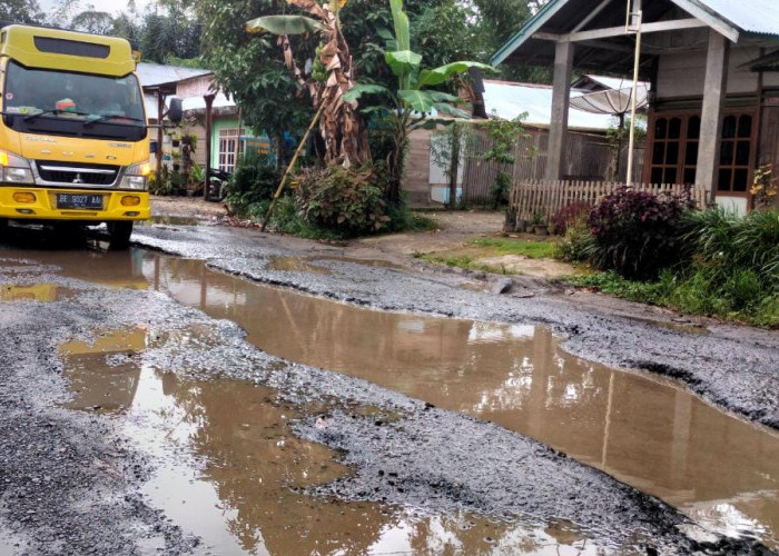 Hati-hati, Jalan Provinsi di Bandarbaru Rusak 