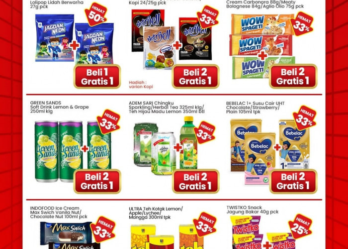 Promo Serba Gratis Indomaret Hingga 5 Agustus 2026, Cek Daftar Produk Beli 1 Gratis 1 sampai Beli 2 Gratis 1