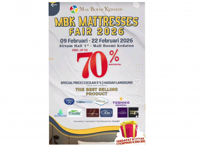 Diskon Gila-Gilaan Hadir di MBK Mattresses Fair 2026, Kasur Premium Turun Harga sampai 70 Persen