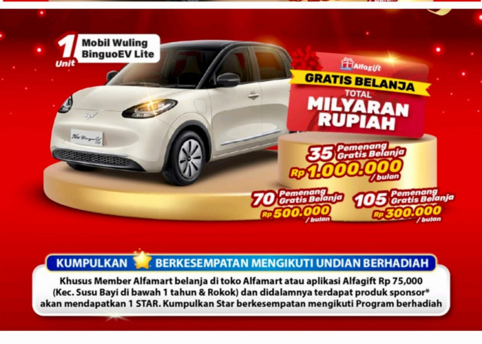 Wow ! Belanja Alfagift Alfamart Raih Mobil Gratis Hingga Belanja Setahun, Simak Syarat & Ketentuannya,