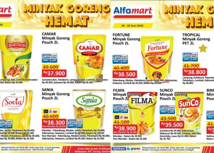 Hanya 3 Hari Promo Minyak Goreng Hemat 2 Liter Dengan Harga Super Murah di Alfamart, Ini Katalognya