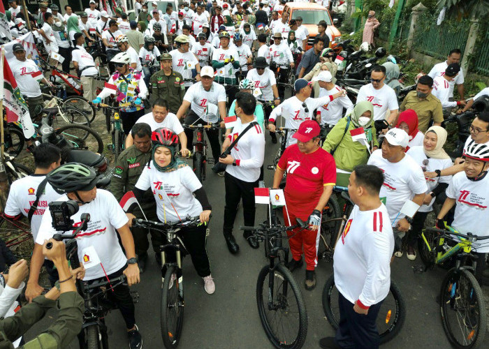 PKB dan Gerindra Gowes Bareng, Wakil Bupati Lampung Tengah Malah Nyasar dan Pecah Ban