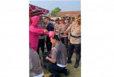 Kapolres Way Kanan Pimpin Upacara Kenaikan Pangkat 44 Personel Periode 1 Juli 2026