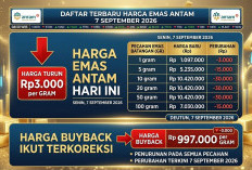 Daftar Terbaru Harga Emas Antam 7 September 2026: Turun Rp3.000 per Gram, Harga Buyback Ikut Terkoreksi