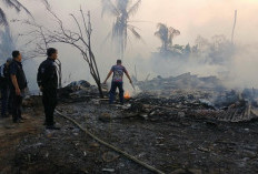 Diduga Korsleting, Toko Meubel di Sukadana Ham Ludes Terbakar 
