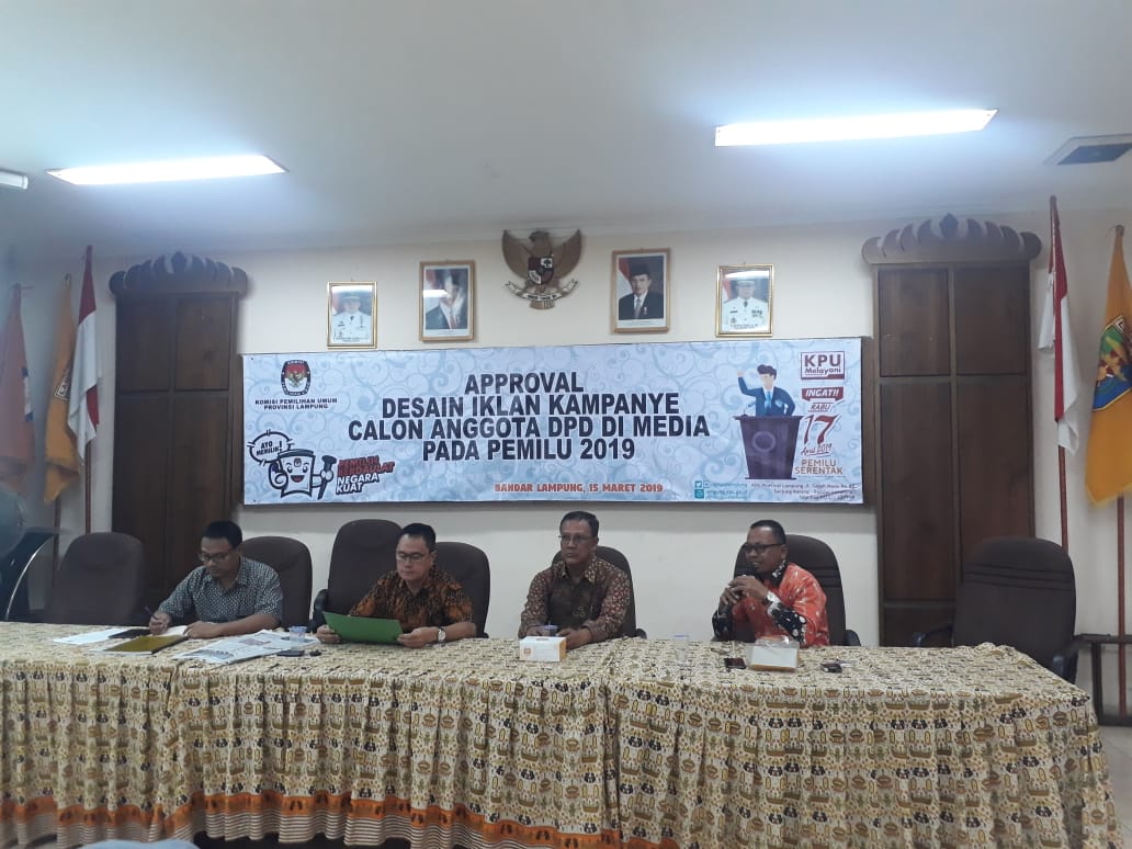 KPU Lampung Baru Terima 13 Materi Iklan Calon DPD RI