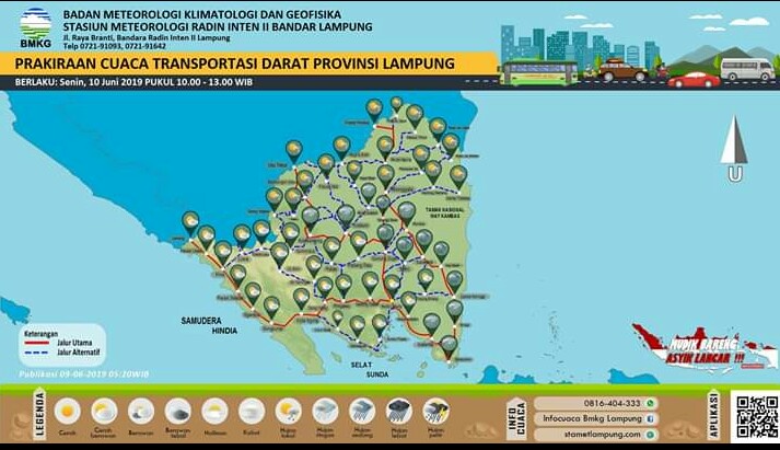 Berikut Prakiraan Cuaca Lampung hingga Besok Pagi