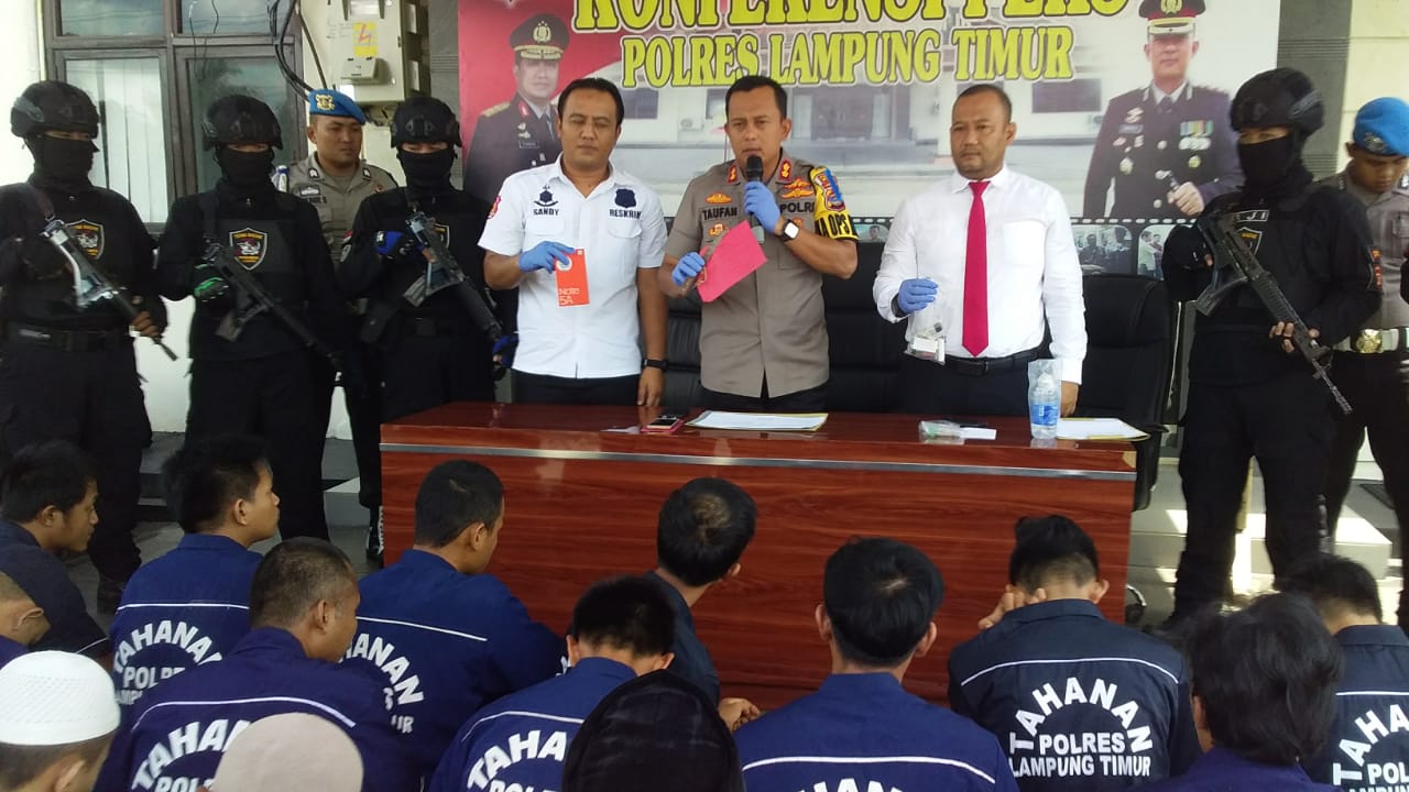 18 Bandit Ditangkap Kurun Operasi Ketupat Digelar Polres Lamtim