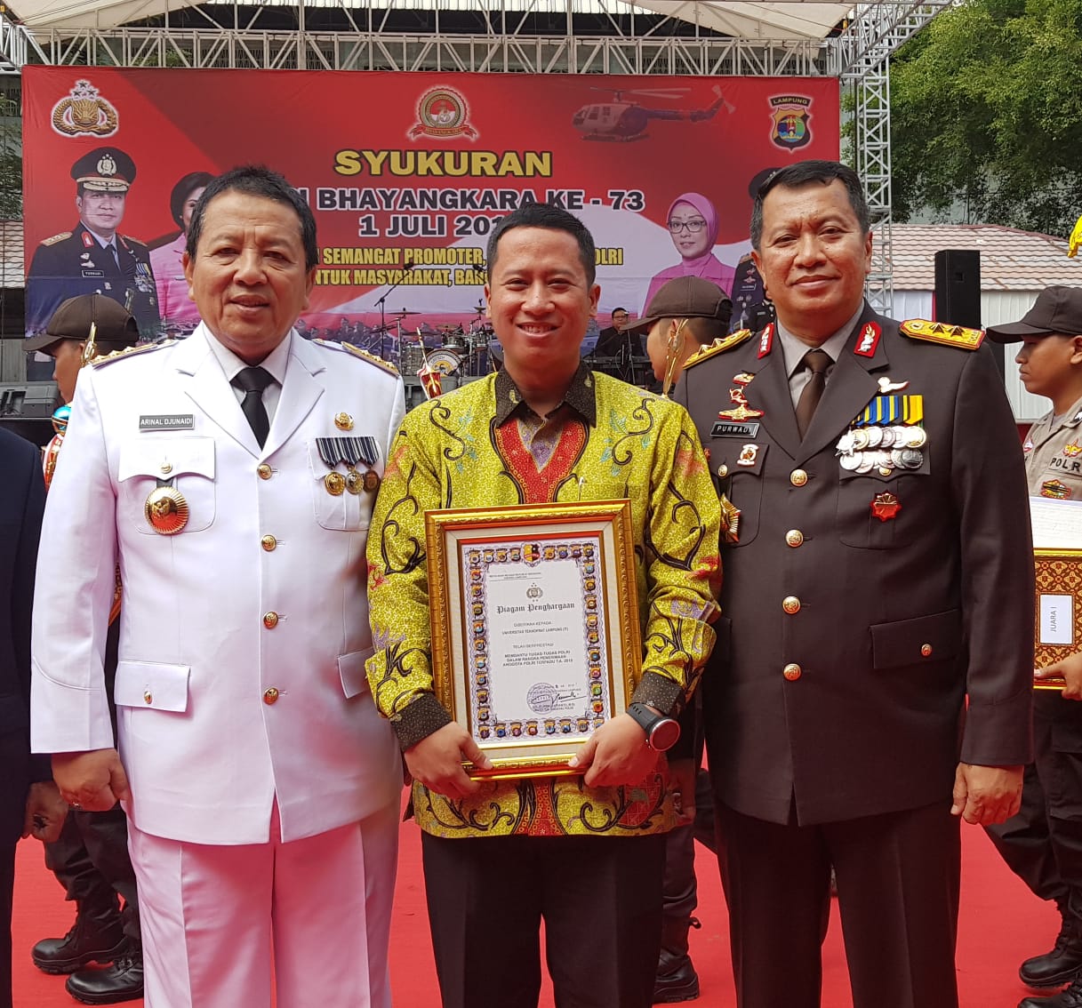 Universitas Teknokrat Indonesia Dapat Penghargaan di HUT Bhayangkara Ke-73