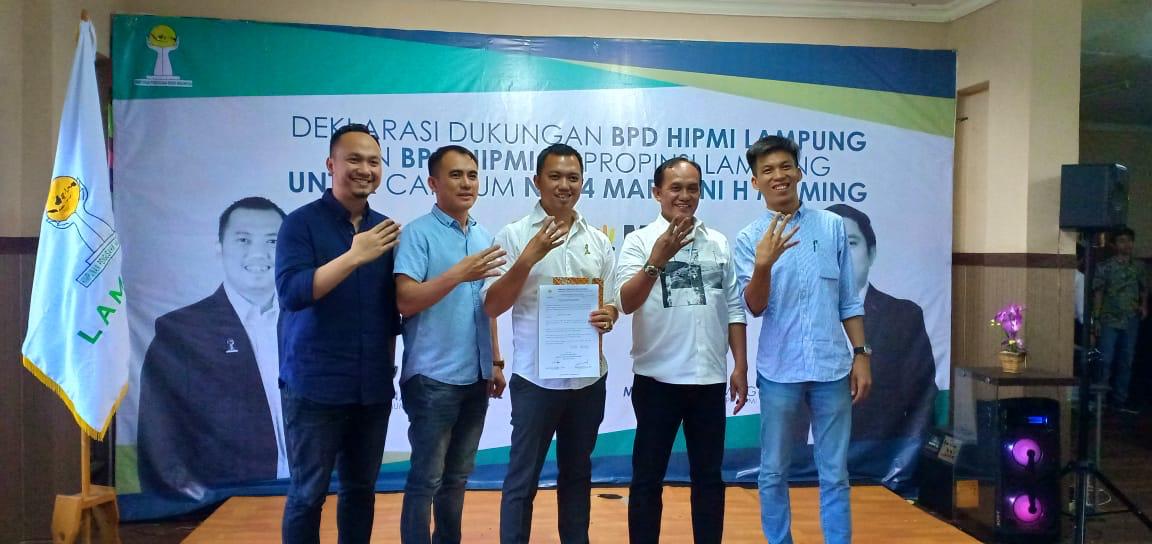Hipmi Lampung Deklarasikan Dukungan Caketum Pengurus Pusat 2019-2022