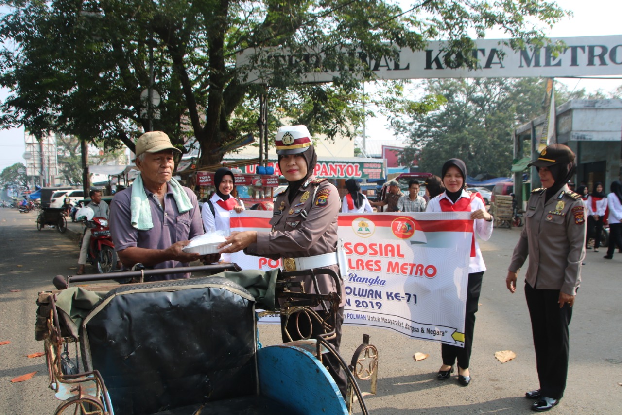 Polwan Polresta Metro Lakukan Baksos dan Anjangsana