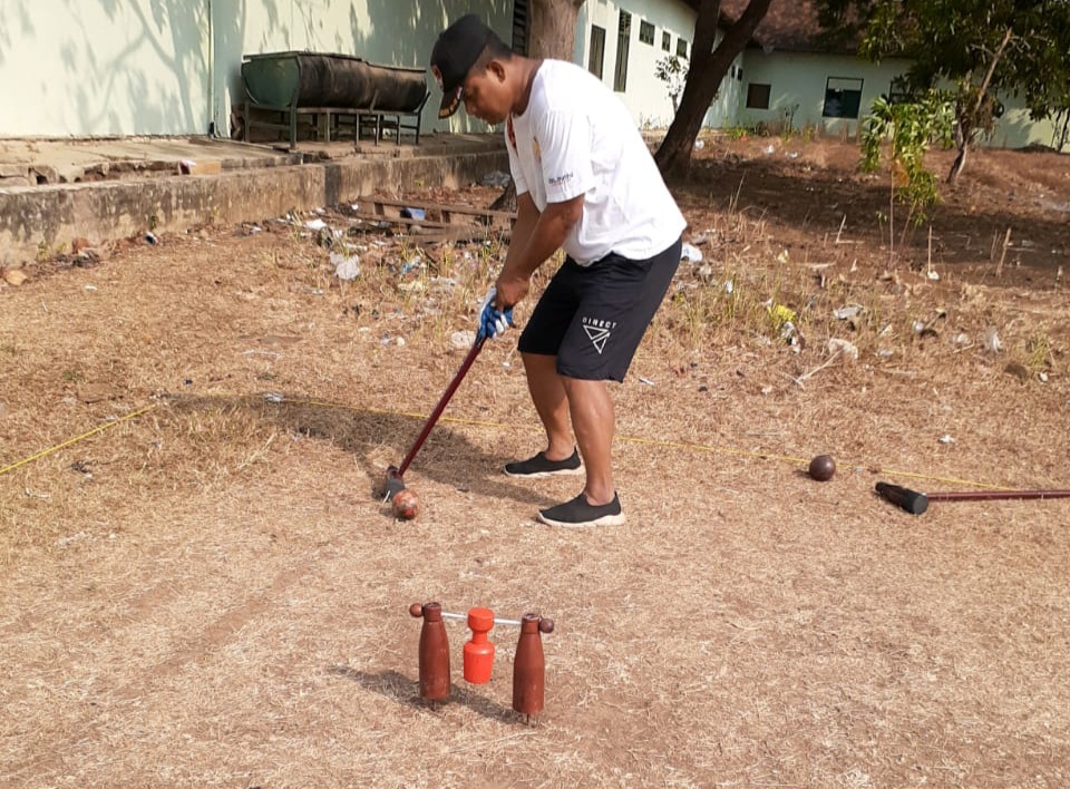 Ikuti Danrem Cup Woodball Tahun 2019, Anggota Koramil 410-01/PJG Berlatih Keras