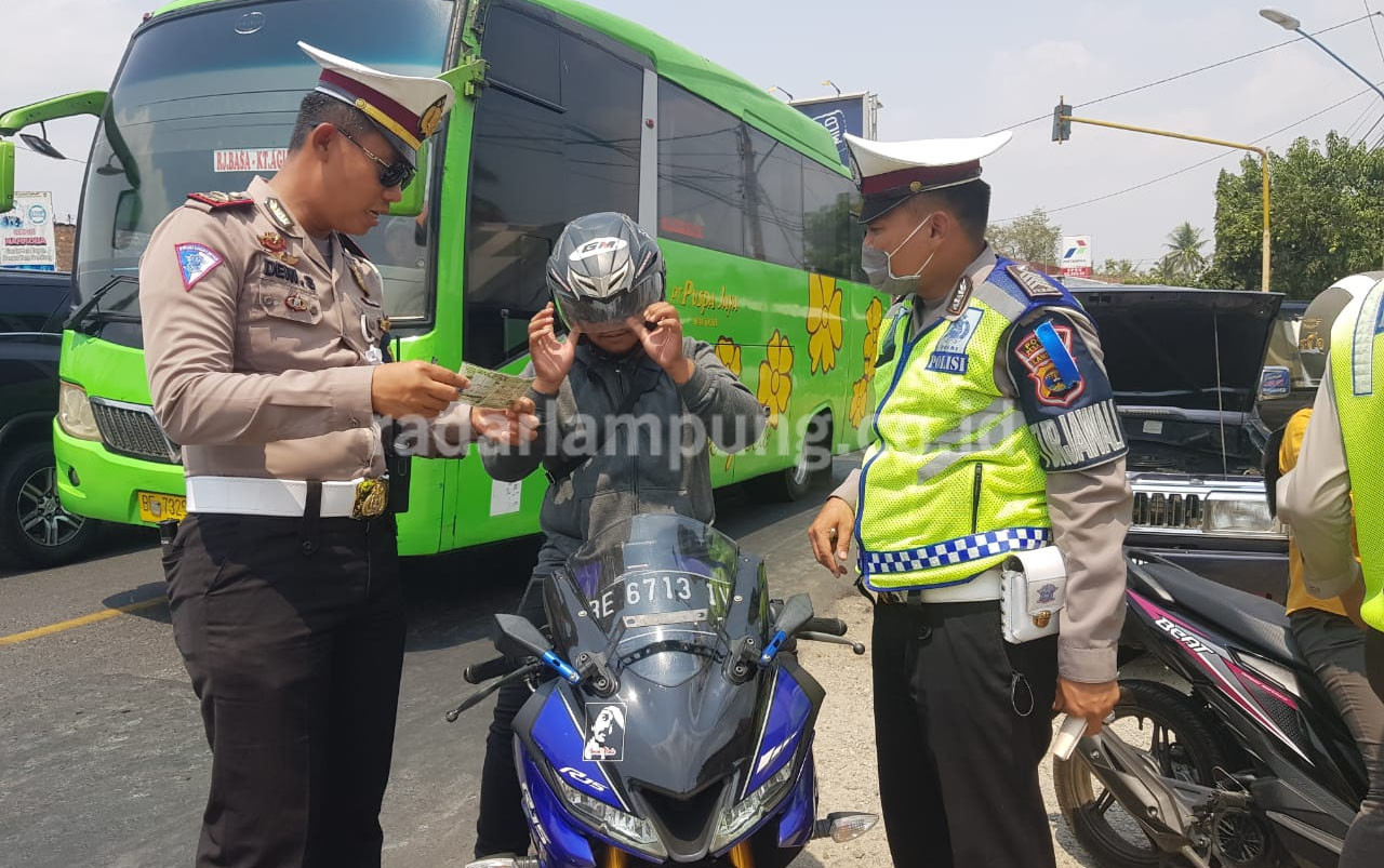 Hari Kedua, Satlantas Polres Pesawaran Keluarkan 80 Tilang