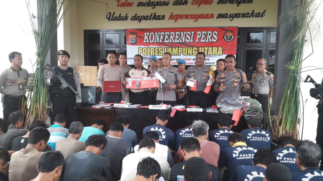 Operasi Cempaka, Polres Lampura Ungkap 52 Kasus Tindak Pidana